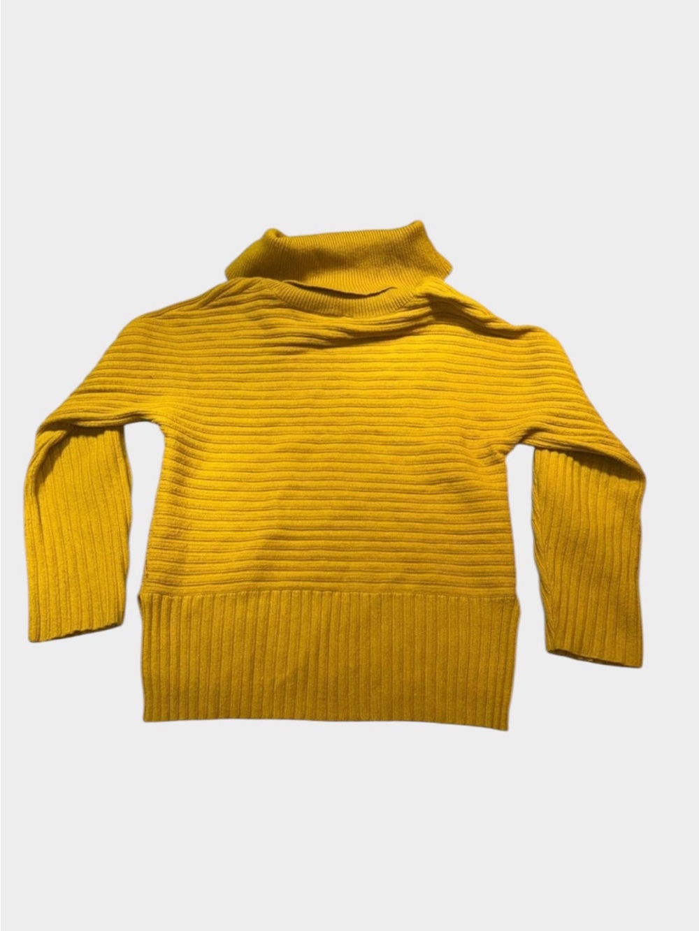 Moth by Anthropologie Ribbed Mustard Cowl-Neck Sweater - Picture 3 of 6